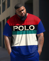 Big Man Colorblock Short Sleeve Tee & Pants Set with POLO Print